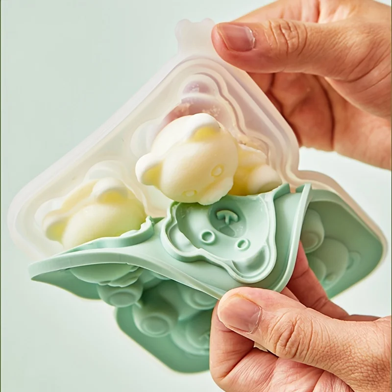 Cute Teddy Bear Ice Cube Making Mold Splash-proof And Easy To Fall Off, For Refrigerator With Container, Cute Bear Ice Cube Tray