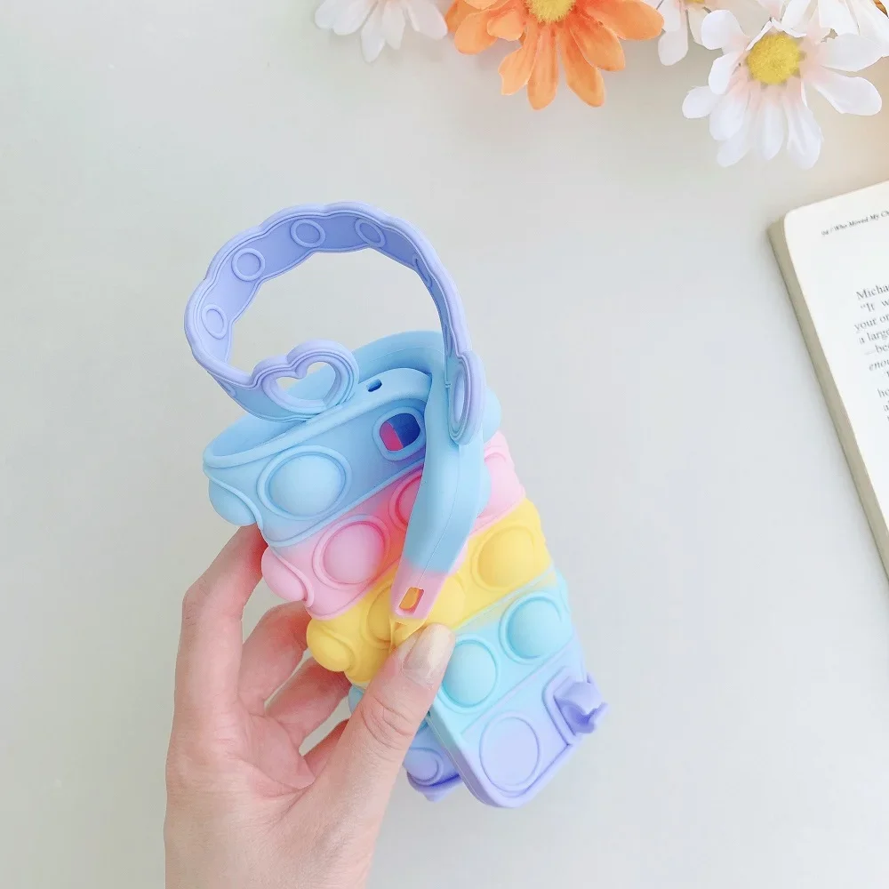 Pop Empurrá-lo Case para Samsung Galaxy Tab a7 Lite T220 s6 Lite P610 Crianças Bolha Silicone Suporte Case para Tab T290 X200 T500 Funda - Imagem 3