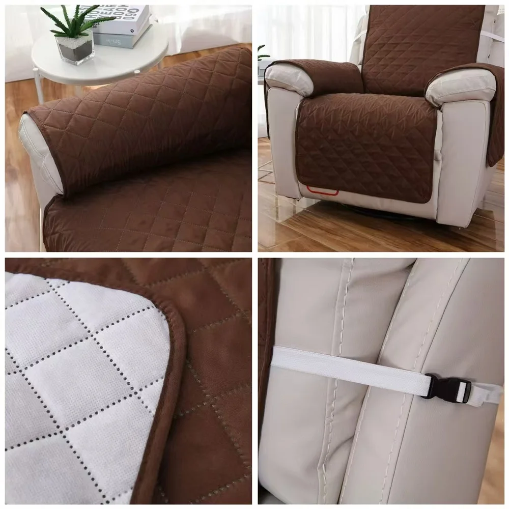 1 Seater Recliner Sofa Cover Pet Dog Kid Mat Armchair Furniture Protector Washable Anti-slip Recliner Chair Cover For New Year 6