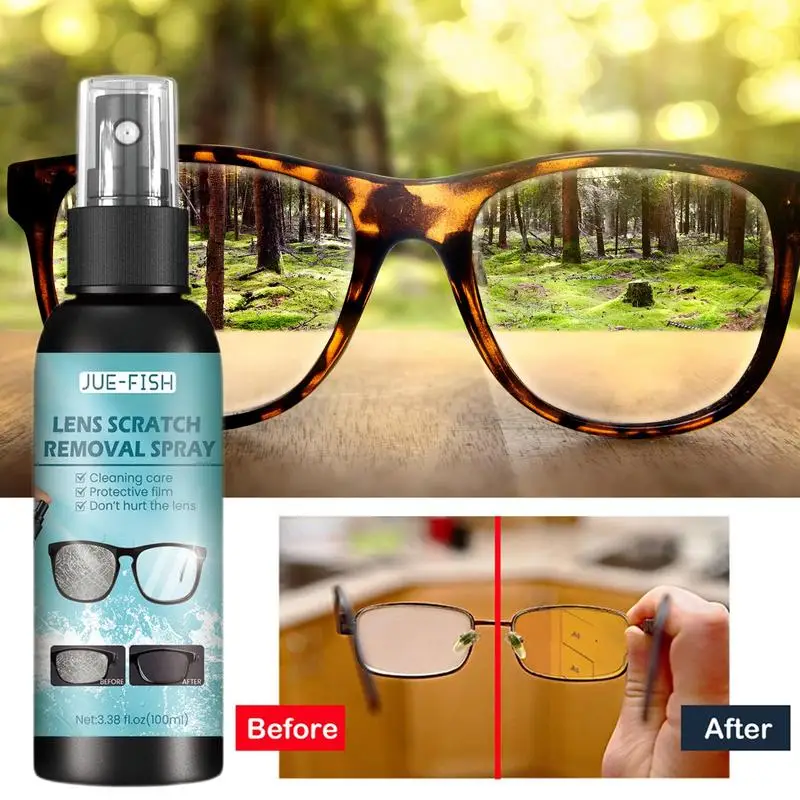 

100ml Glasses Cleaner Eyeglass Scratch Removing Spray Sunglasses Cleaning Solution Spray Bottle Supplies Eyewear Accessories