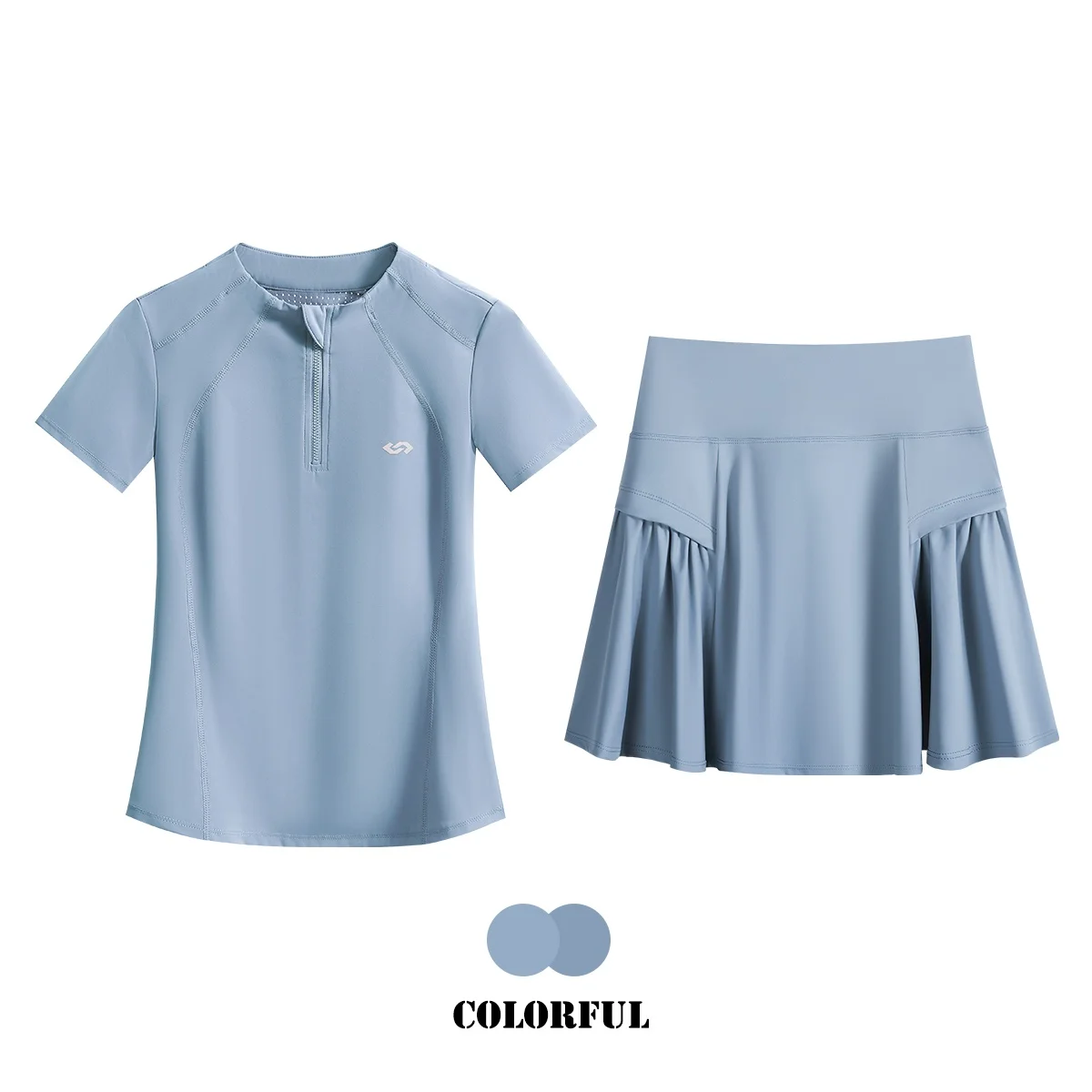 ตัวเลือกสินค้า ชุดกีฬาผู้หญิง 2 ชิ้น กระโปรงเทนนิส Skort ฤดูร้อน 2025