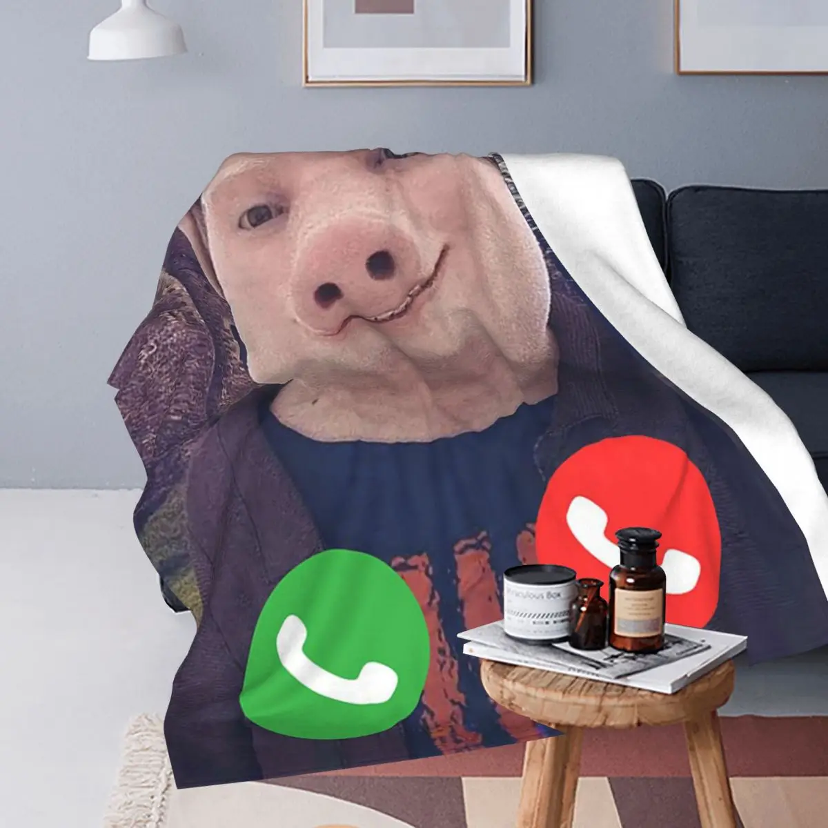 John Pork Is Calling Blankets Soft Warm Flannel Throw Blanket Cover for Bed Living room Picnic Travel Home Couch 4