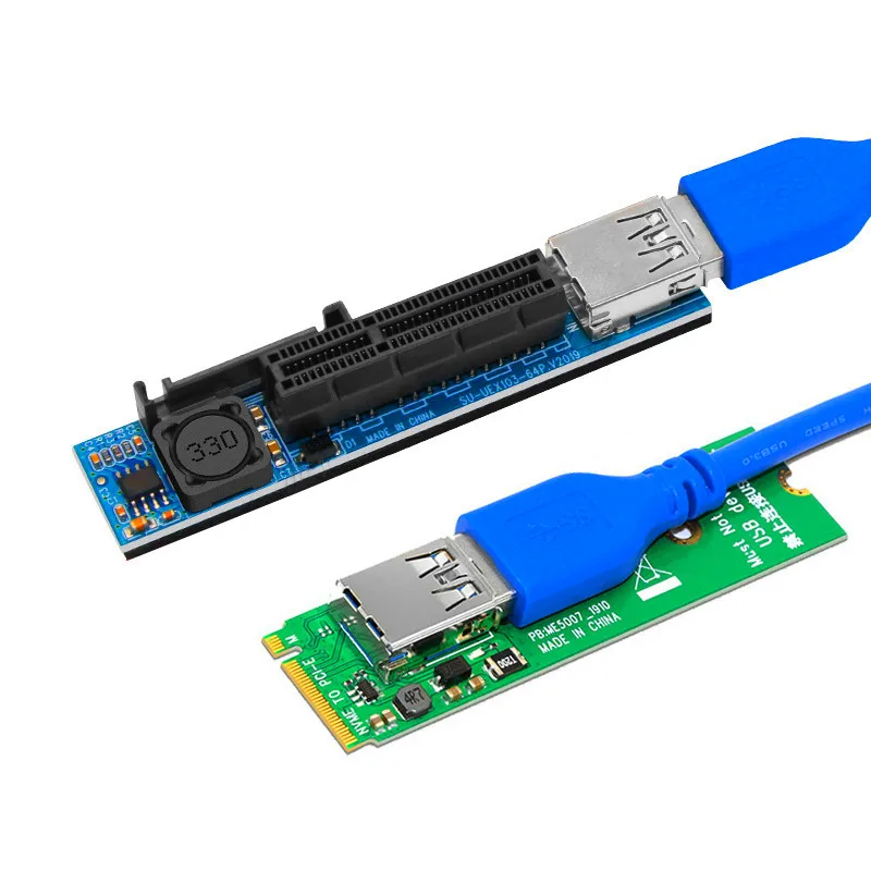 Raiser Nvme M.2 para Pci-e x4 Placa de Extensão Adaptador Porta Placa Riser Placa Gráfica Conector Extensor Pcie com 60cm Cabo Usb3.0