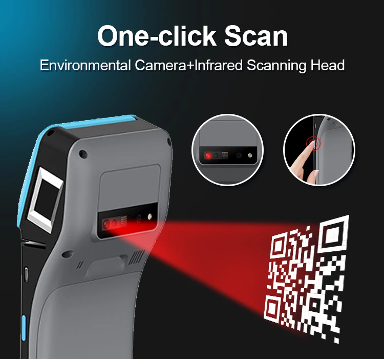 안드로이드 EMV PCI 휴대용 스마트 NFC 비접촉식 터치 스크린 POS 터미널, 프린터 IC 및 신용 카드 리더, Z500, BT5.0, 4G