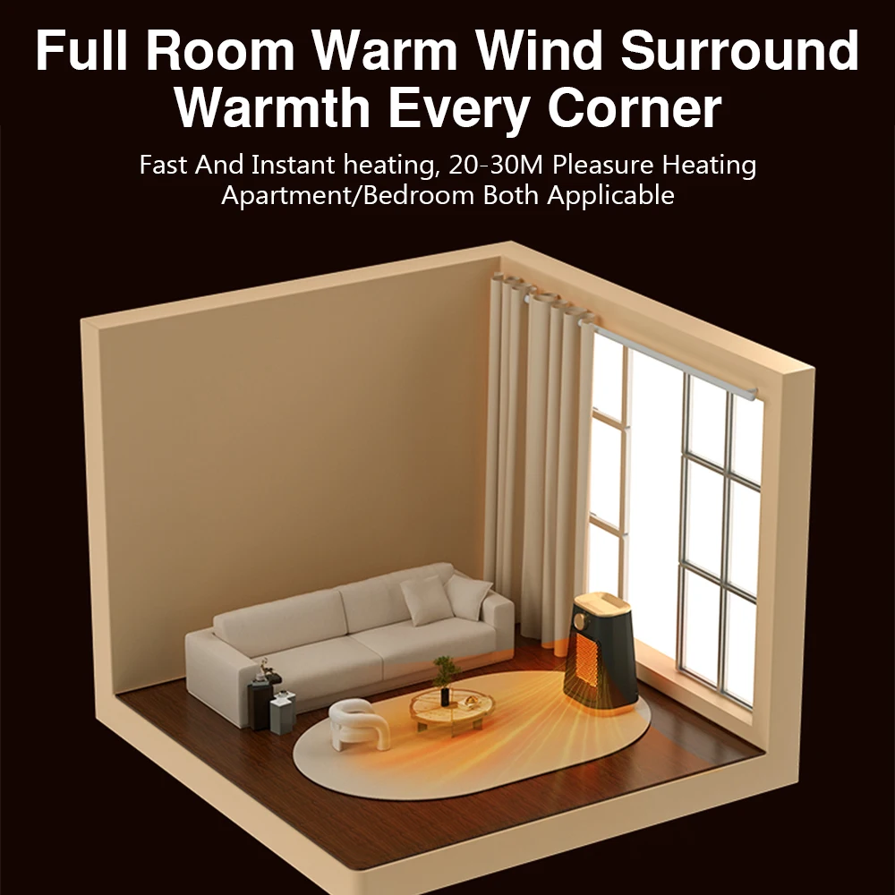 Mini Space Desk Heaters Warmer Machine Winter 1500W Electric Heater Portable Heaters 110/220V PTC Ceramic Heating for Household 4