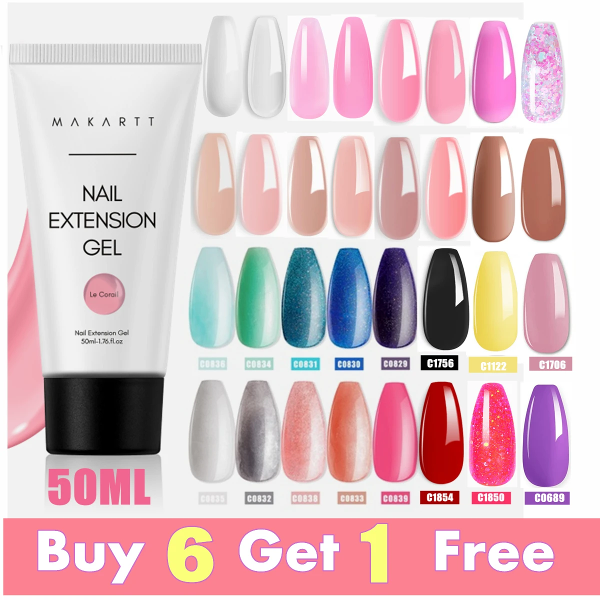 Makartt Poly Nagel verlängerung sgel 30ml/50ml rosa klar weiß blau Nagel gel trend ige Nail Art Design Französisch Maniküre für den Anfang