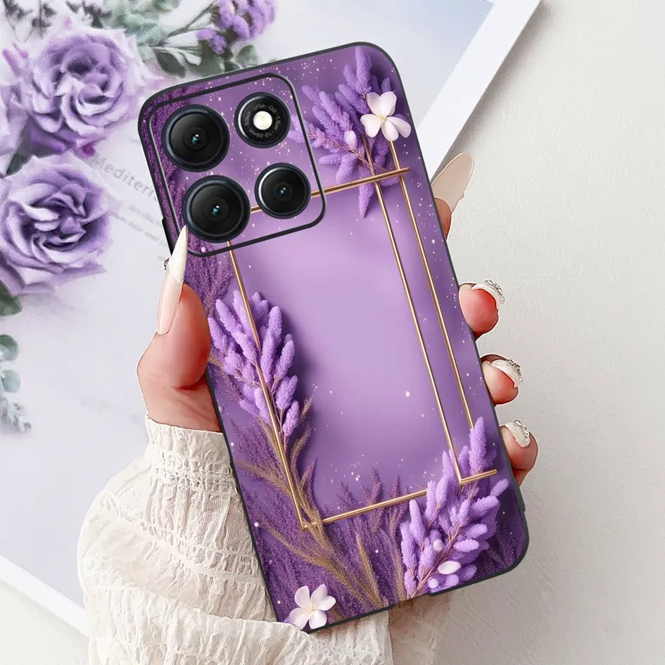 Floral Bamboo Cat Cartoon Soft Silicone Back Cover