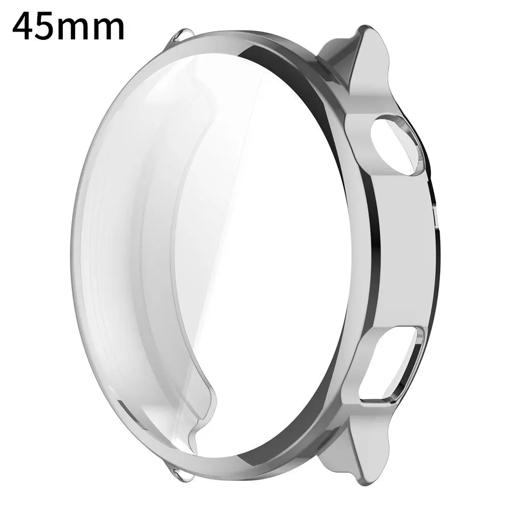 Enhanced Full Coverage Electroplated TPU Watch Case with Built-in Screen Protector - Anti-Scratch & Shockproof Protective Cover