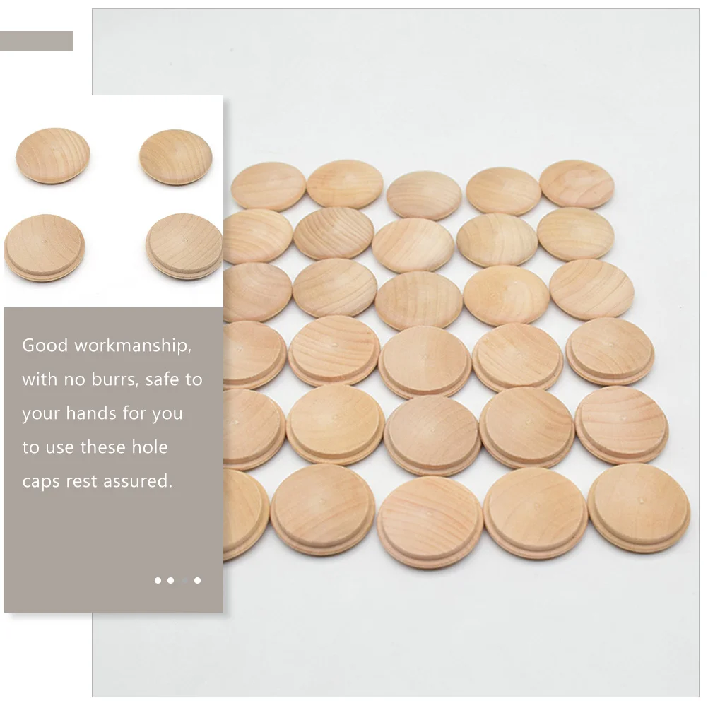 

100pcs Wooden Hole Plugs Cabinet Button Hole Plugs Reusable Furniture Hole Plugs