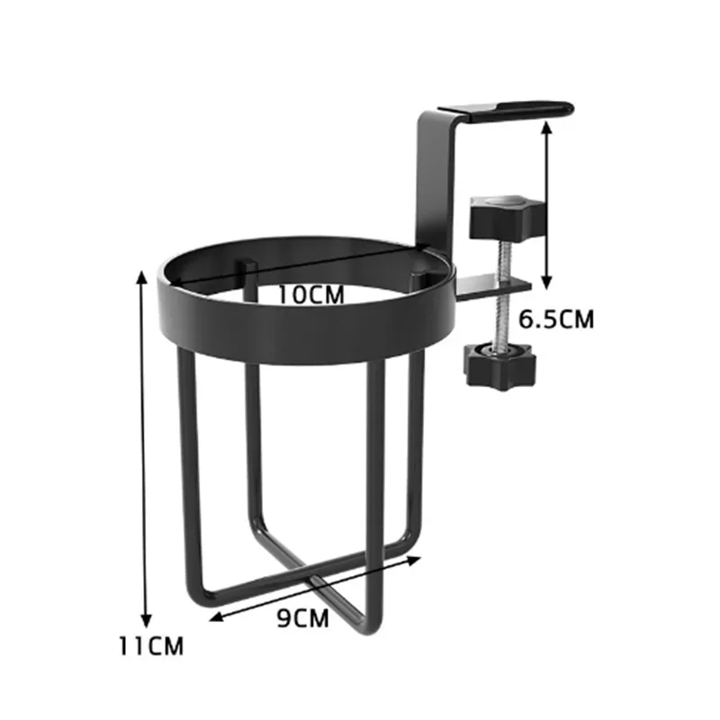 Description Picture 3 of itemTable Edge Water Cup Holder Iron Hanging Office Coffee Cups Hook Desk Side Storage Rack Fixed No-punching Traceless Mug holder