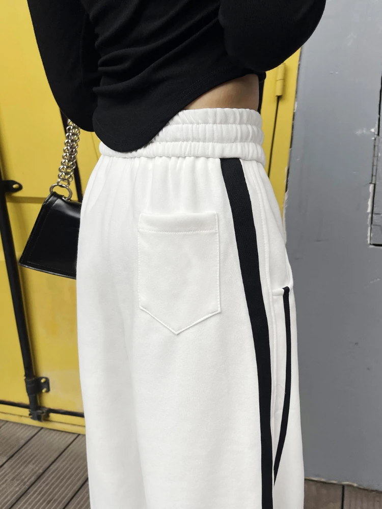 QWEEK Baggy Pants Women Korean 2023 Autumn Y2K Retro Streetwear Striped Sweatpants Hippie Vintage Harajuku Oversize Trousers