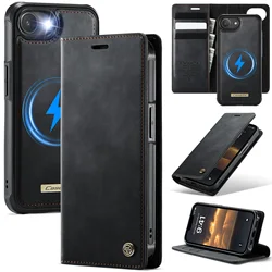 Premium Faux Leather Flip RFID Protective Phone Case with Magnetic Card Function - iPhone 17 e (Black)