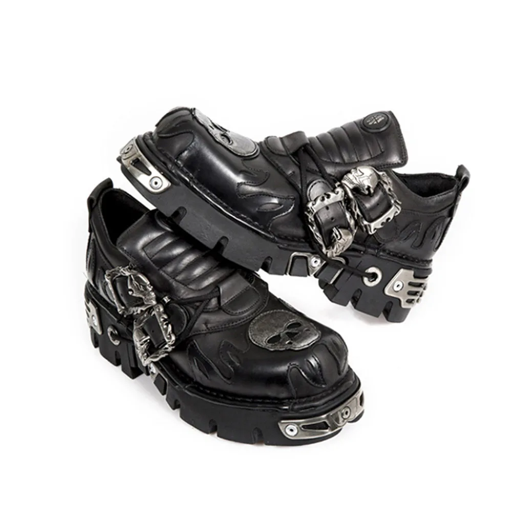 New Rock Platform Flame Boots | Men's Punk Platform Shoe