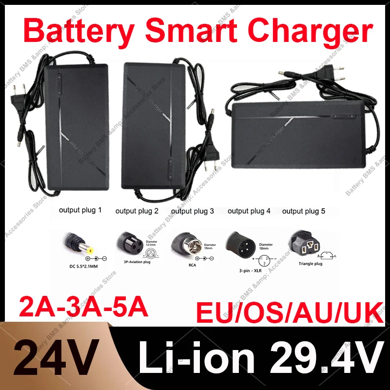 Chargeur 24V Li-ion 2A pour Drone - Lot de 1 à 4, Prise USA