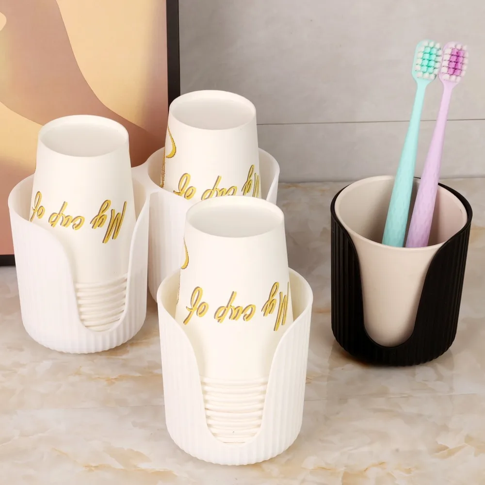 Cup storage holder practical double disposable paper cup storage rack plastic dispenser mug display stand organizer
