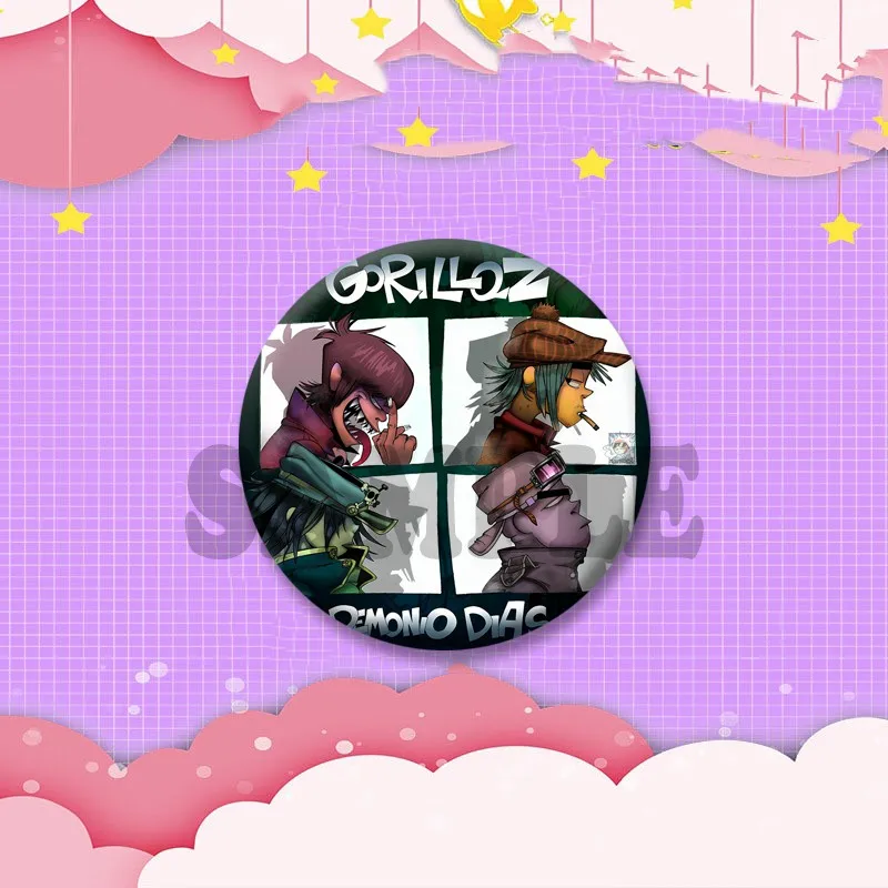 Gorillaz Fanart Cartoon Idol Pin Brooch - Backpack & Hat Decor Gift Badge