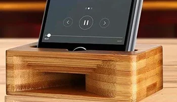 Supporto per telefono Supporto Amplificatore Altoparlante cellulare Scrivania in legno Legno Suono di bambù Staffa mobile Desktop Tablet Doccia per auto Dock per cellulare