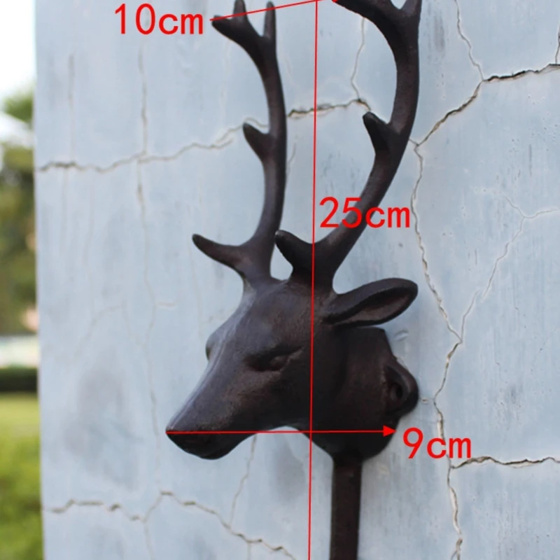 European and American Rural Retro Hooks Cast Iron Handicrafts Wall Decoration Deer Head Decorative Hooks
