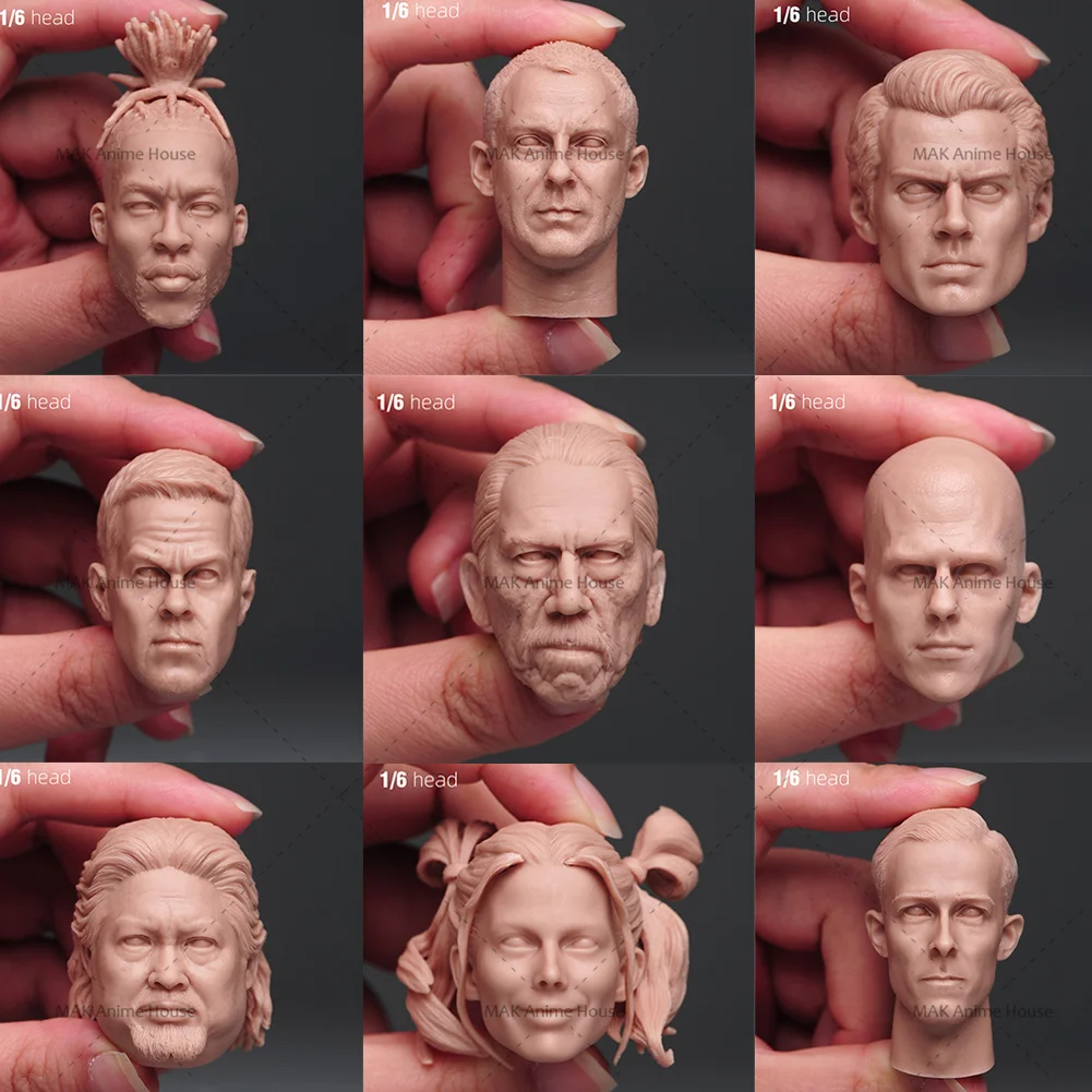 Unpainted-1-6-Scale-Head-Sculpt-China-American-Character-Head-Carving ...