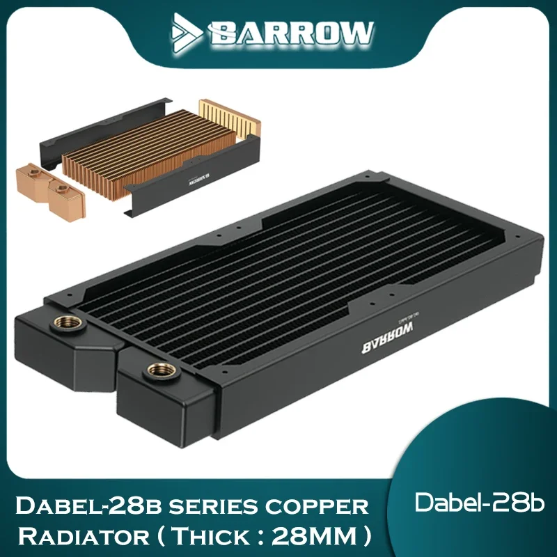 

Barrow Dabel-28b 240MM Copper Brass G1/4" Radiator For Computer Case Water Cooling Heat Dissipation Fan Cooler