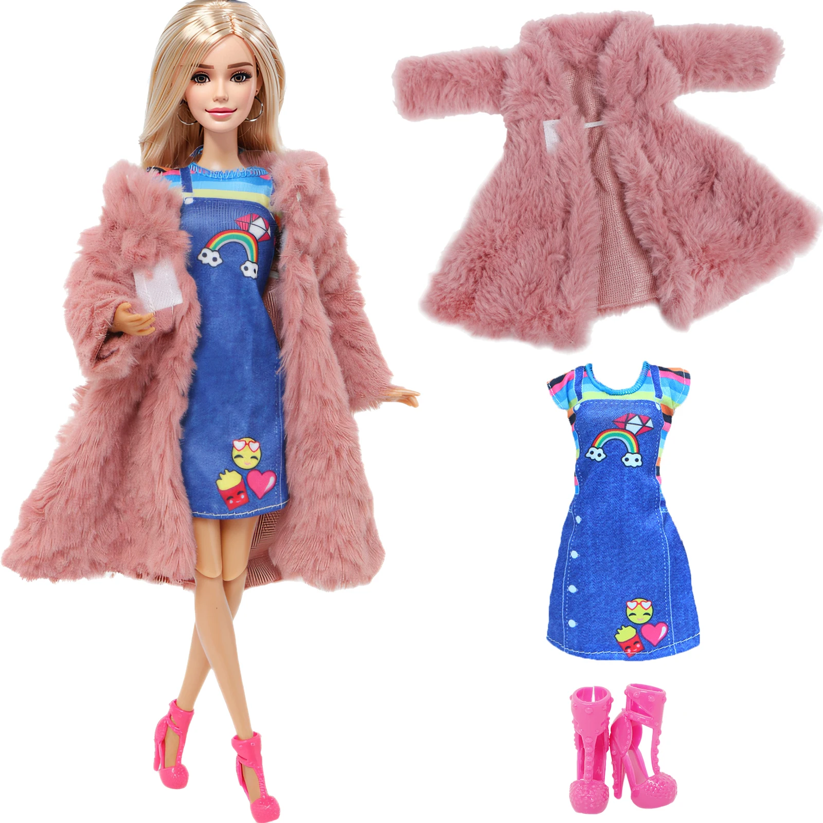 5 pezzi abbigliamento per 17 cm peluche carino mini