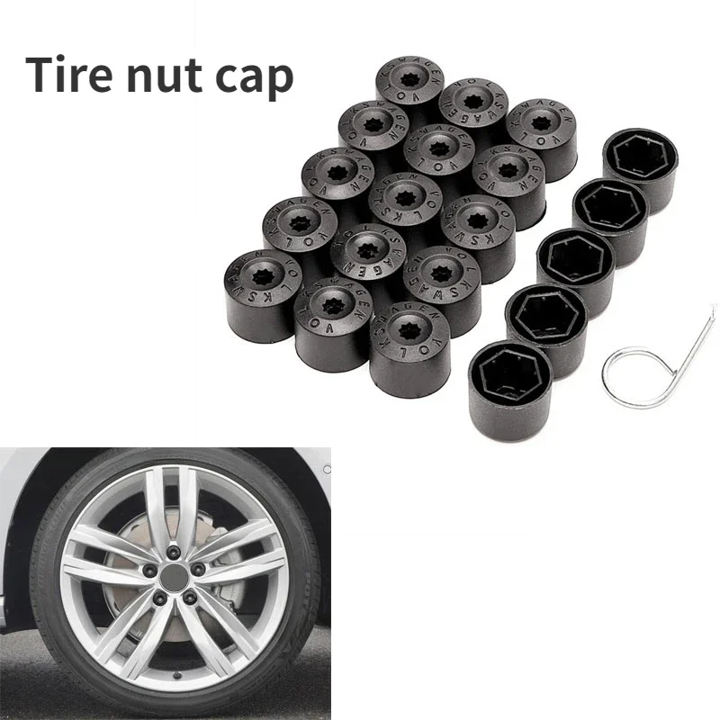 20Pcs for VW Tiguan Golf MK5 Passat B7 Wheel Tire Hub Cap Nut Bolt Cover Rim Tyre Screws Plugs Studs Car Decorations Accessories