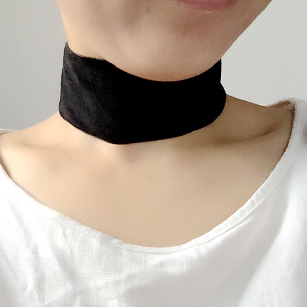 Korean Fashion Womens Accessoires Punk Gothic Soft Black Velvet Choker Necklace Girl Neck Jewelry Colar Feminino - Black Width 5cm