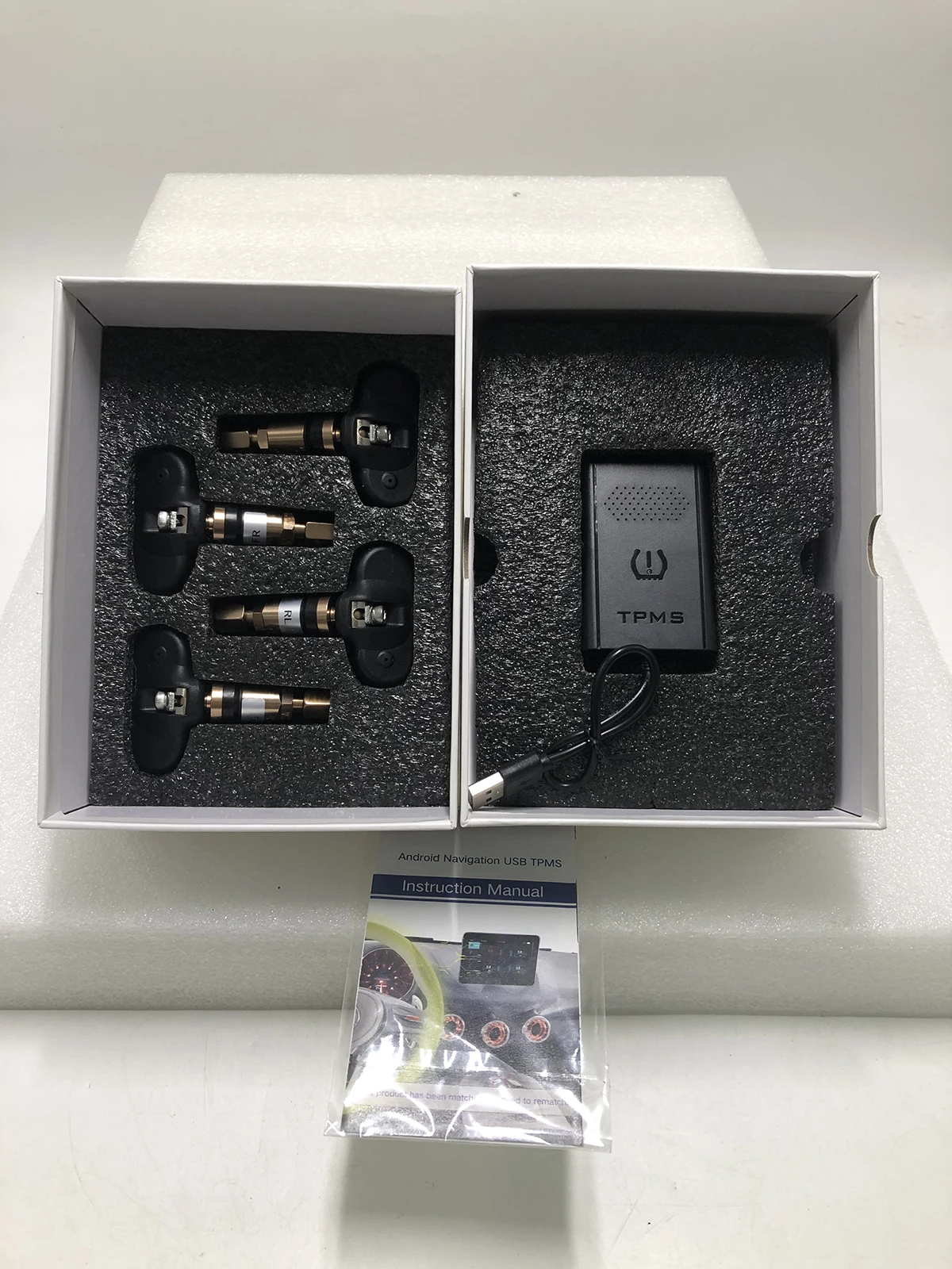 자동차 타이어 압력 게이지 모니터링 지능형 시스템, 무선 LED 디스플레이 TPMS, 4 내부 TPMS 센서 포함