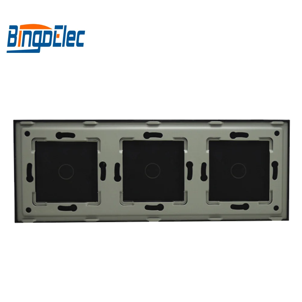 Triple gang touch sensor switch panel 86*229mm can match with touch switch function part smart wall switch wall touch switch socket