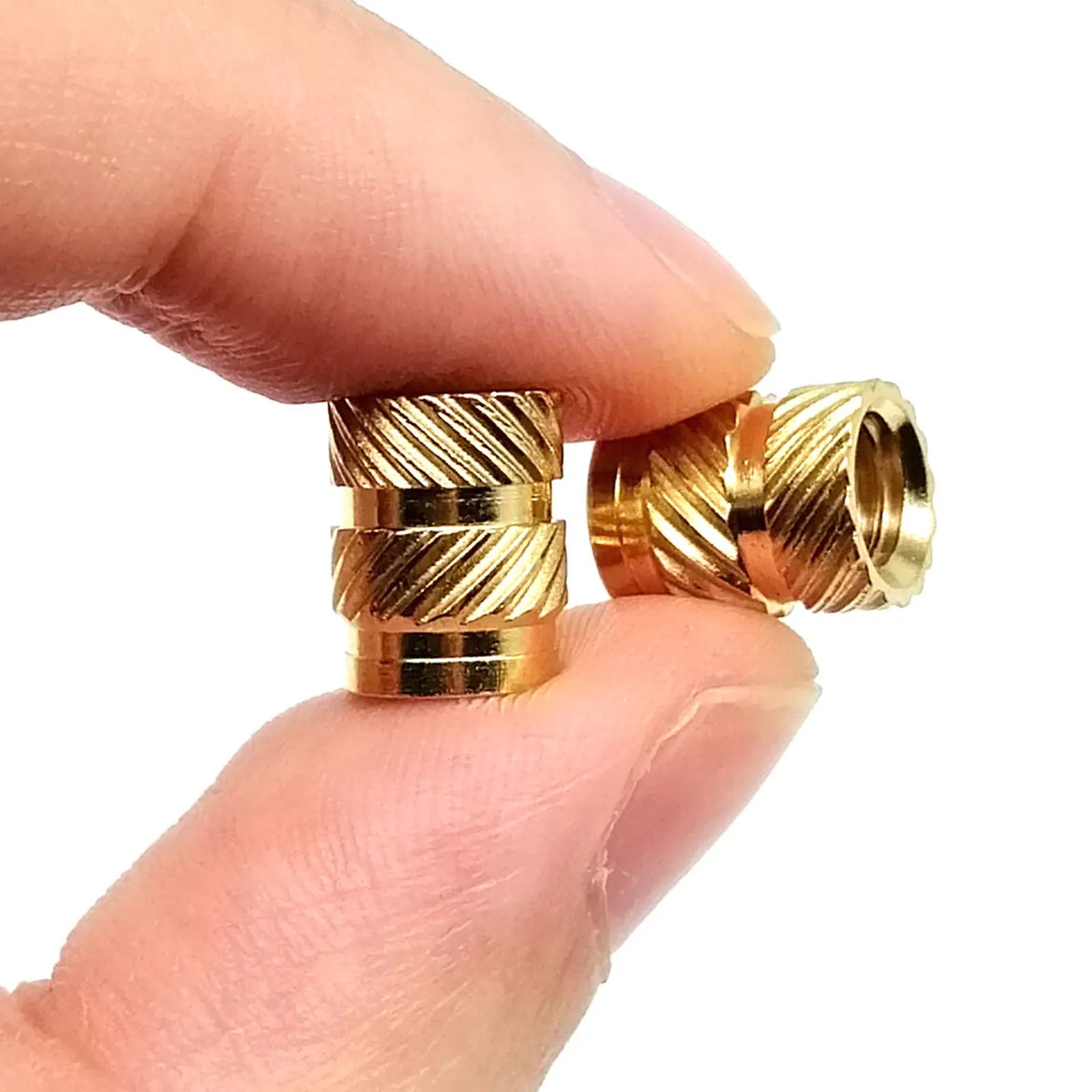 Brass Heat Insert Nut Brass Hot Melt Insert Nut Brass Heat Insert Nuts Brass Insert Nut Insert Nut Hot Melt Insert Nut Threaded Insert Nut M1 M1.2 M1.4 M1.6 M1.7 M2 M2.5 M3 M4 M5 M6 Hot Melt Heat Injection Molding 3D Print Brass Copper Embed Insert Nut Knurled Thread