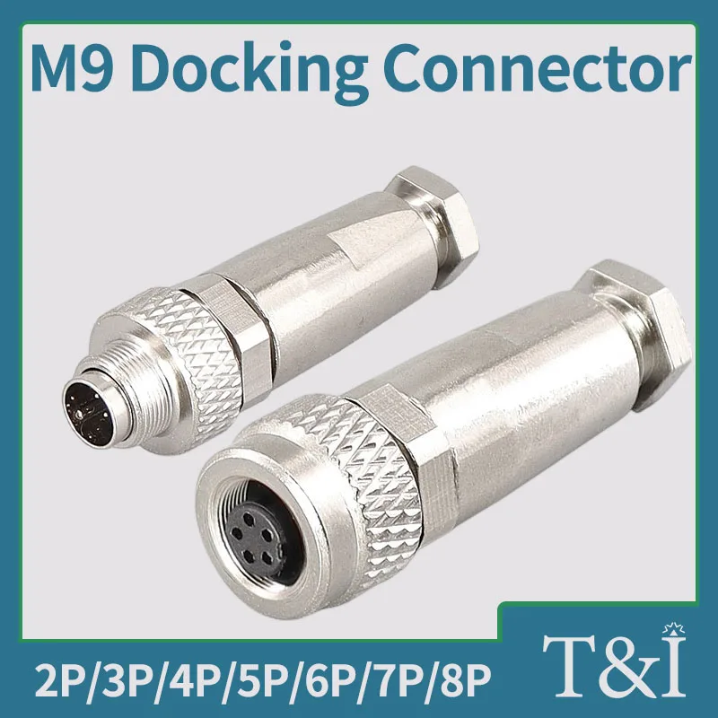 

5/10/100Pcs M9 Docking Type Quick Self-locking Straight Plug Socket Assembly Ip67/68 Male&Female Waterproof Connector 2-8 Pin