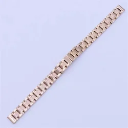 Women's Solid Stainless Steel Bracelet Watch Strap - Silver/Gold/Rose Gold (Rose Gold 10mm)
