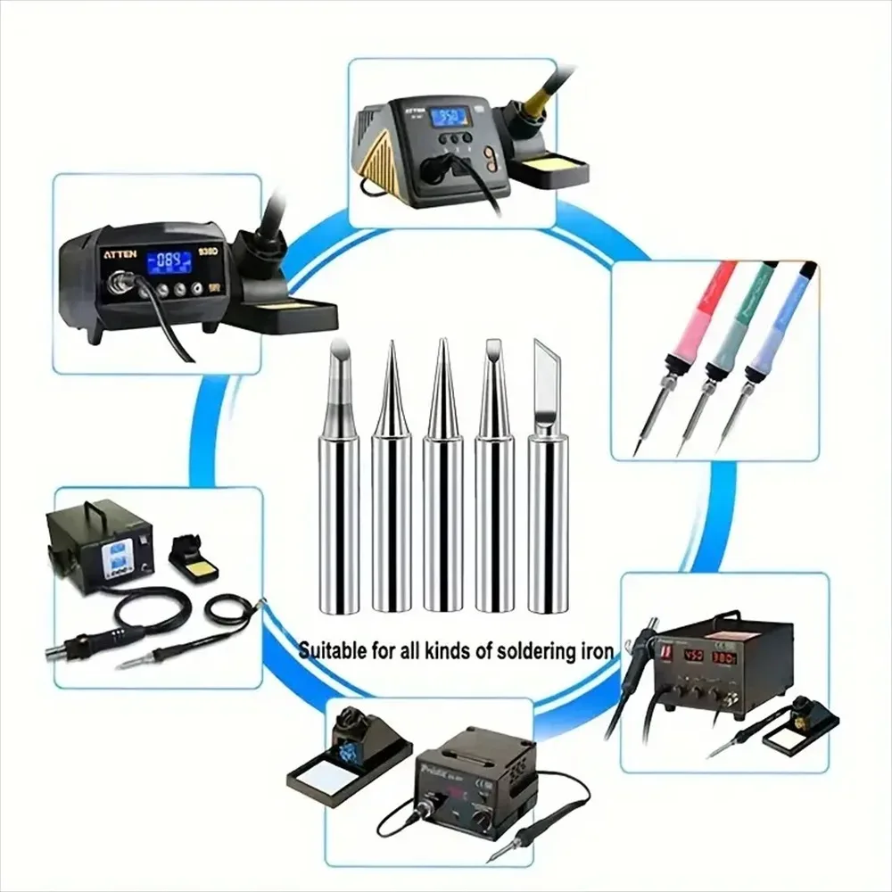 Premium Soldering Iron Pure Copper Tip Set - 5 Pieces