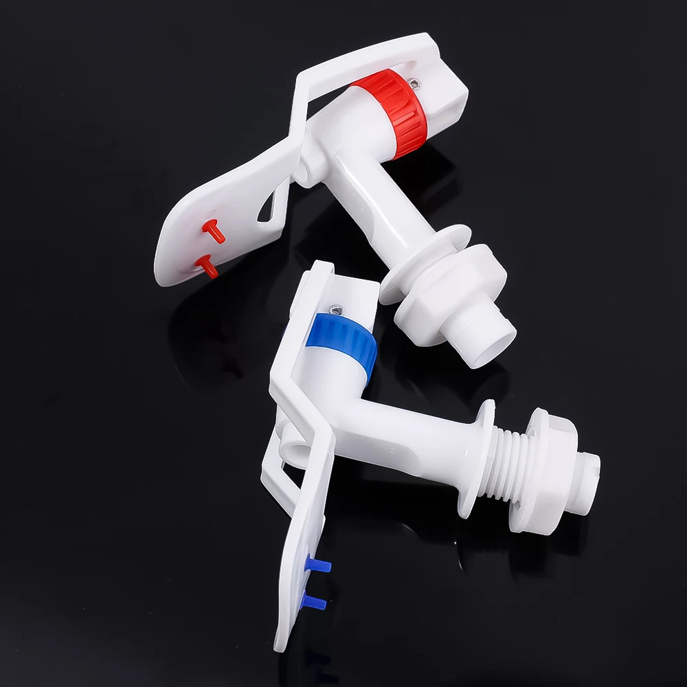 Wasserspender Wasserhahn Ersatz - 2 Stück Push-Typ Weißer Kunststoff-Hahn