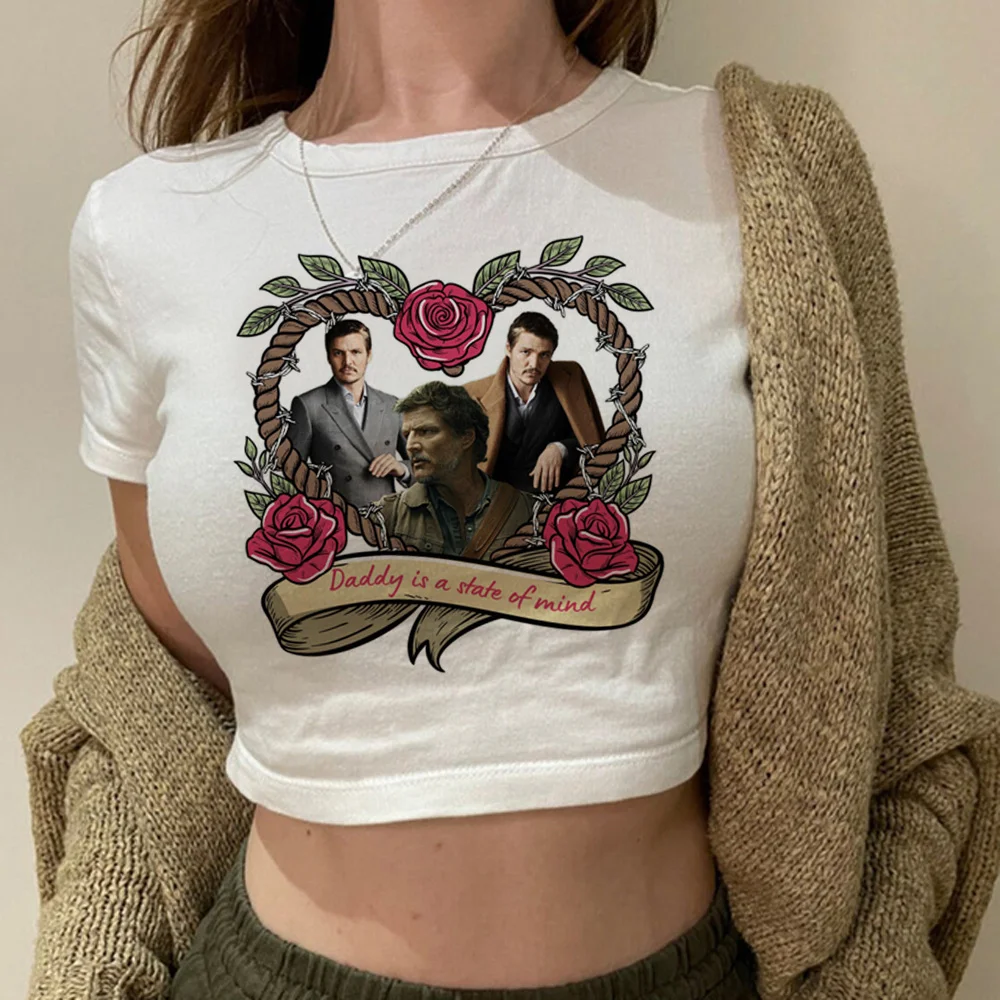 

pedro pascal graphic goth 2000s crop top Woman trashy 90s gothic cute t-shirts