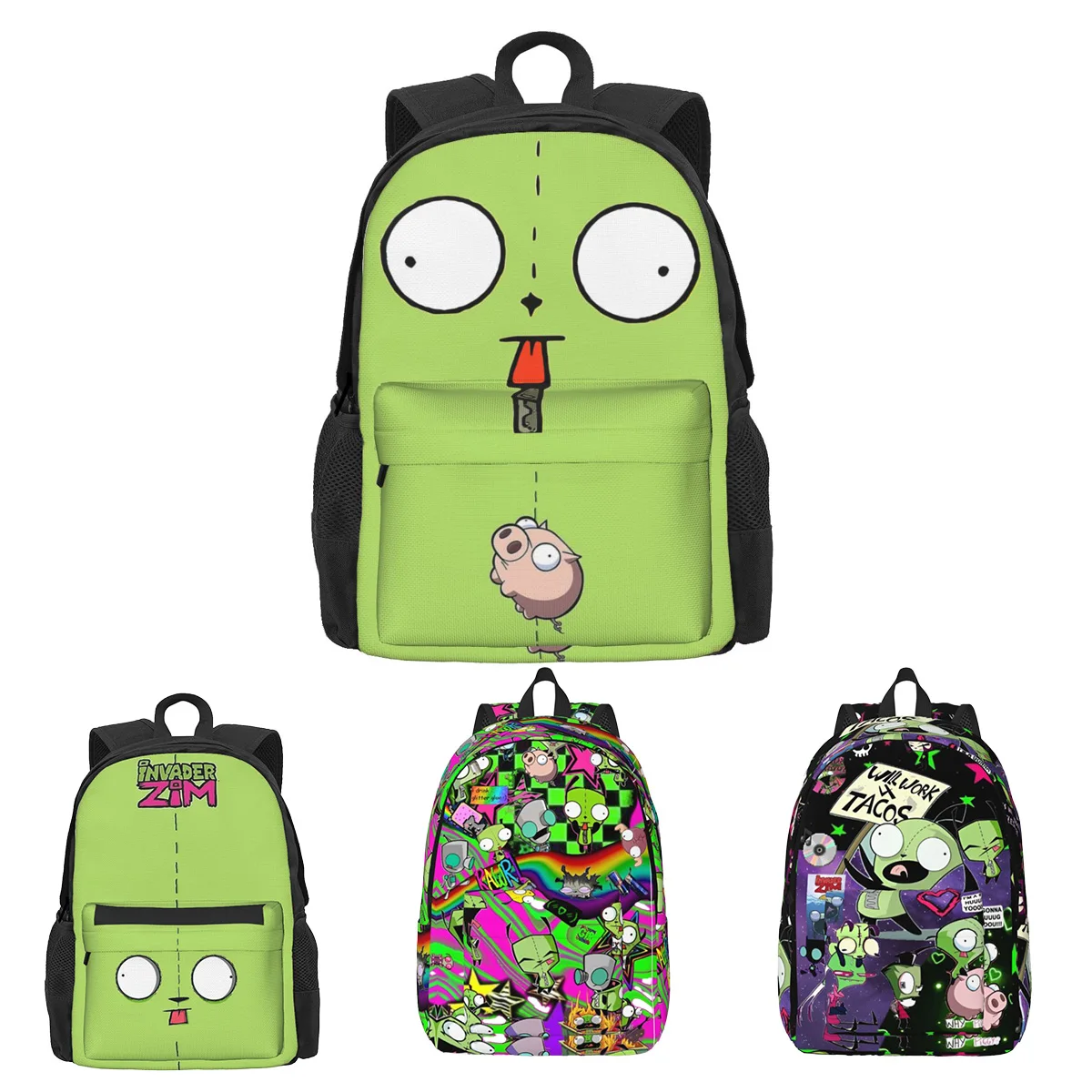 Invader Zim Gir Dib Green Dib Robot Backpack Mochila Trend  display picture 1