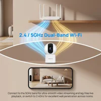 Caméra de surveillance WiFi ARCCTV 2K pour bébé, caméra de sécurité HD avec conversation bidirectionnelle, vision nocturne IR, caméra PT 360° °   Suivi automatique 2