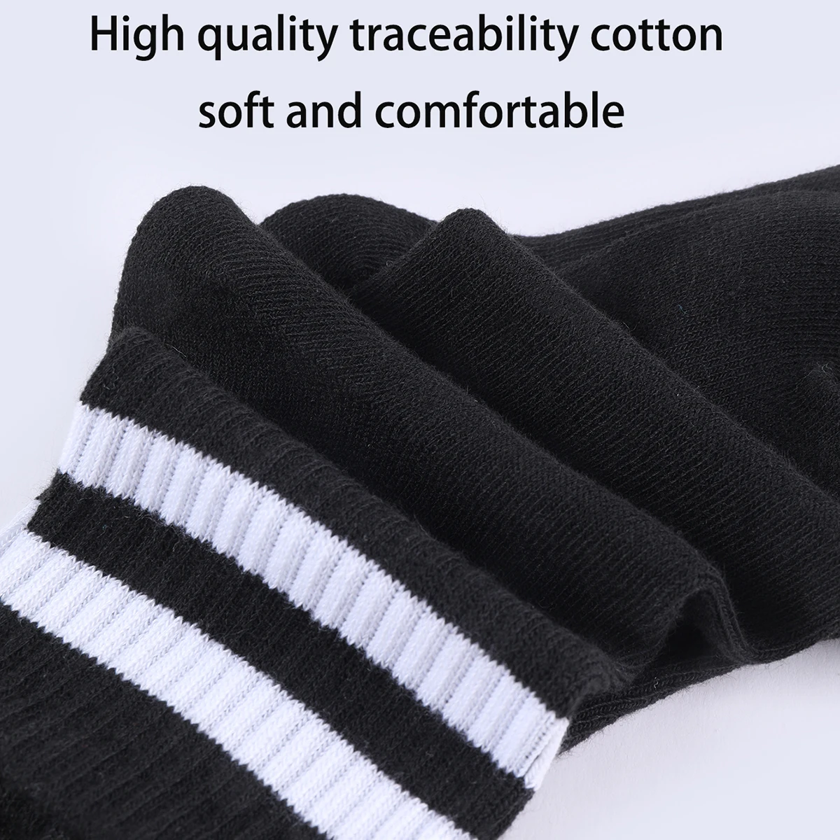 12 pairs of striped Preppy Crew children's socks - unisex fashionable solid color striped pattern round neck socks 4