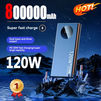 80000mAh Banca di potere ad alta capacità 120W Caricabatteria portatile Powerbank a ricarica super veloce per iPhone Samsung Huawei xiaomi 1
