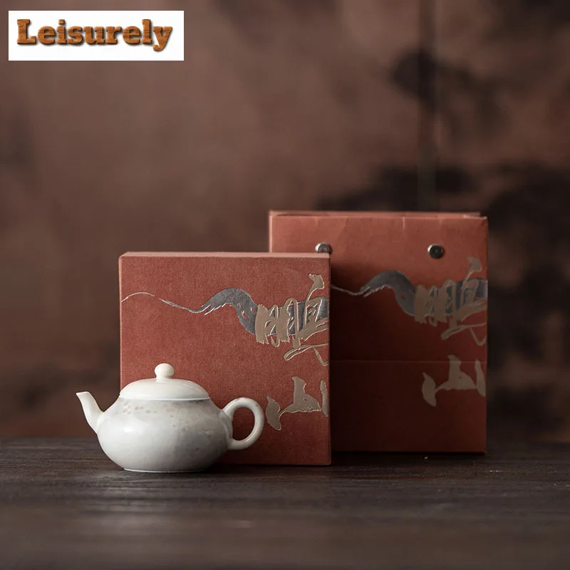 70ML Ink Painting Zhiye Roasting Short Pear Teapot Boutique Tea Infuser Pot Tea Soaking Kettle With Strainer Chinese Tea Set