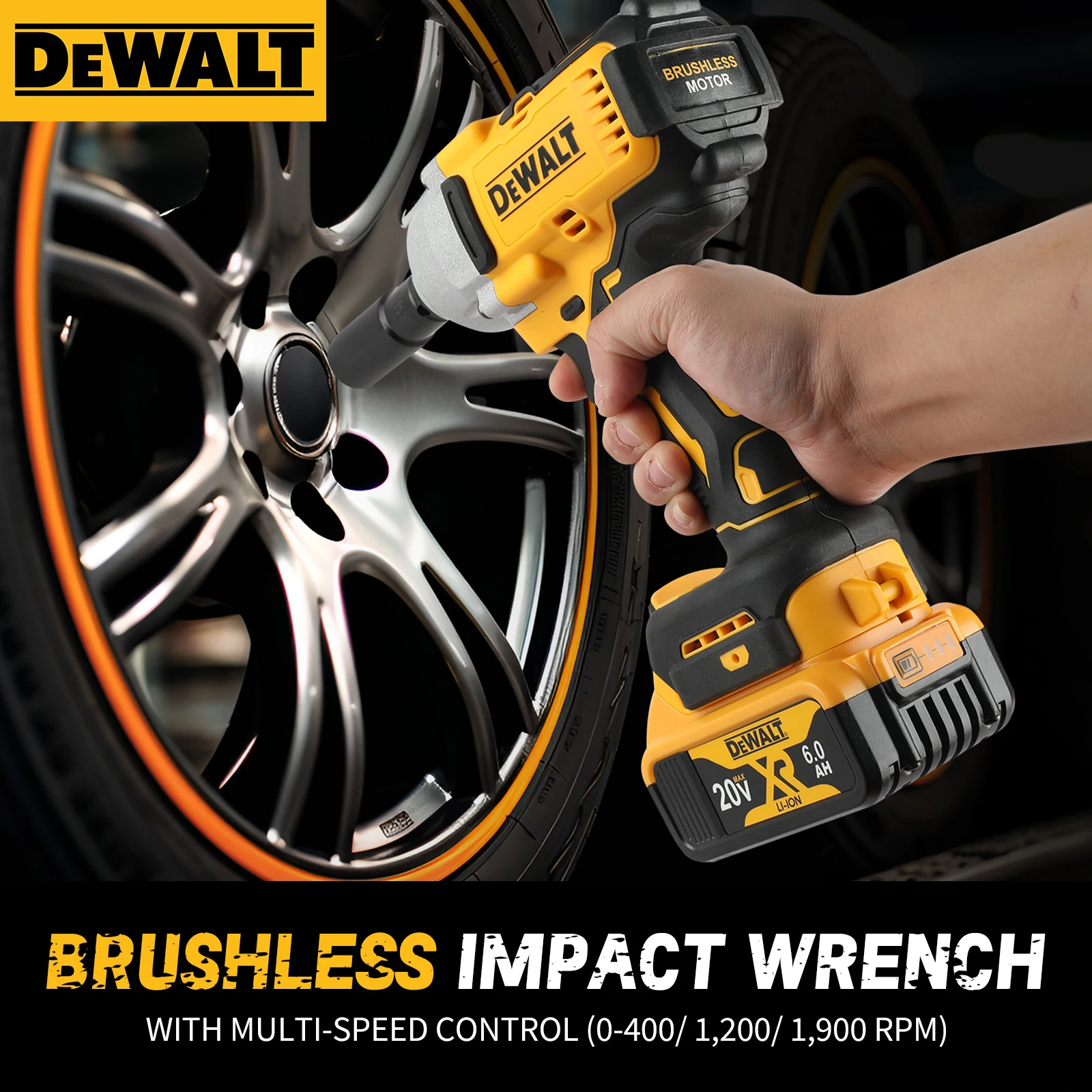DeWalt High Torque Brushless 20V Electric Impact Wrench Lithium Battery Powered Electric Blow Gun DCF900 Durable For Professiona