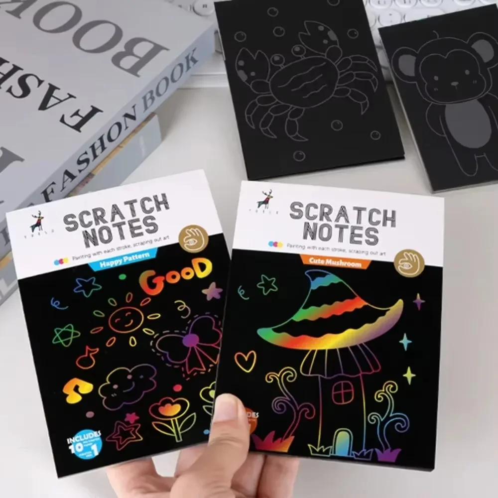 Montessori Educational Toys Rainbow Magic Scratch Book Paper Set for Kids Toys Scraping Painting Graffiti Book Kid Arts Playset