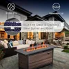 56 INCH Propane Fire Pit Outdoor Fire Table,with Fire Glass, Lid,  Garden, CSA Certification,50,000 BTU Gas Fire Pit Table 4