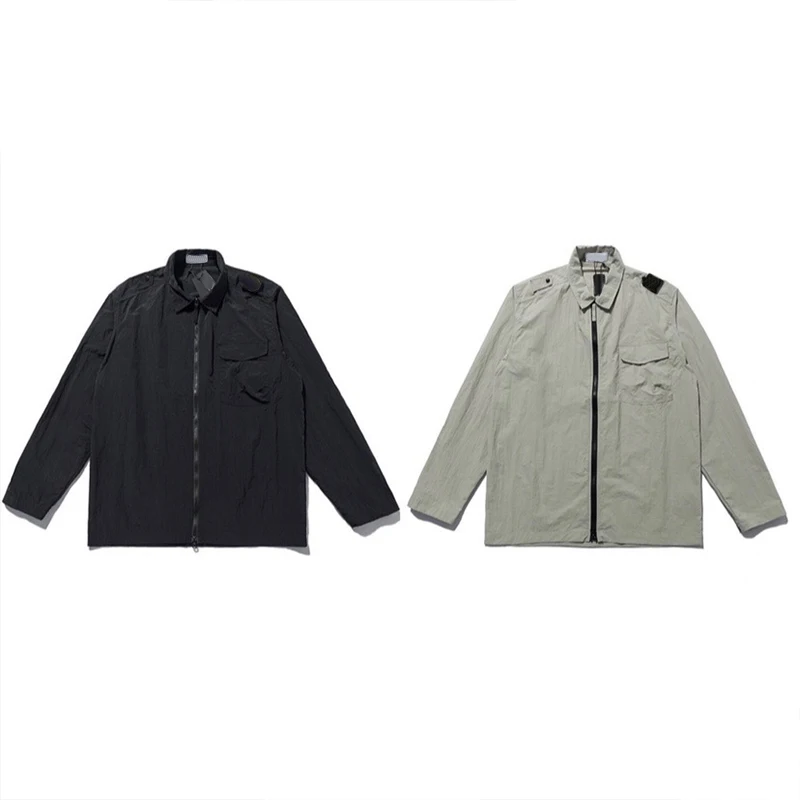 

2831# Men Jackets Topstoney Spring And Autumn Men's Functional Epaulettes Nylon Tooling Coat Summer Thin Casual Shirt