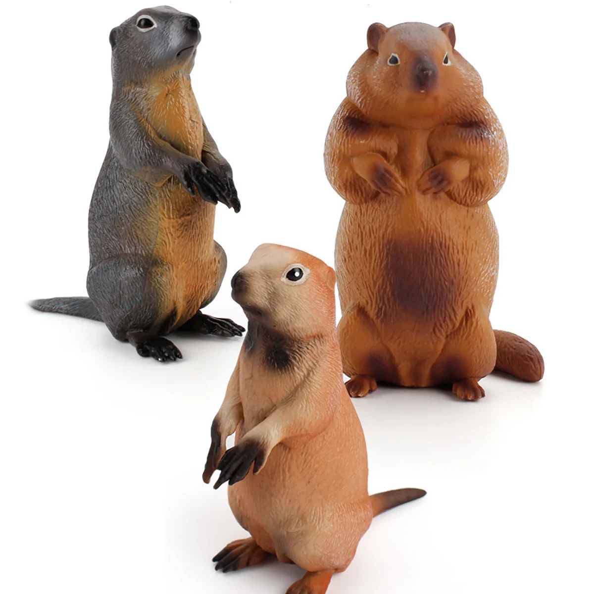 시뮬레이션 숲 야생 동물 솔리드 모델 Groundhog 데스크탑 장식품 조기 교육인지 장난감 어린이 선물