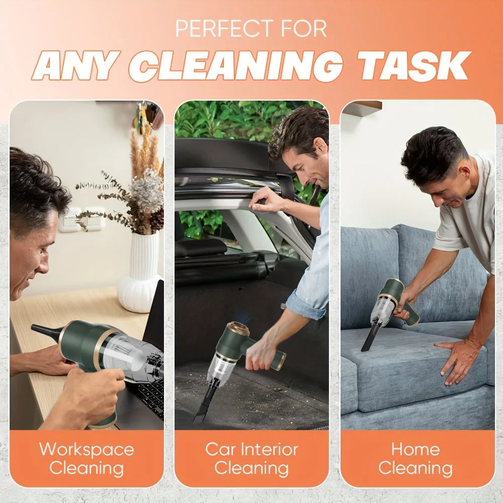 High Power Car Blower Vacuum, 2-in-1 Strong Suction & Blowing, Portable for Auto/Home Cleaning, Dust Removal from Seat/Mat/Trunk 5