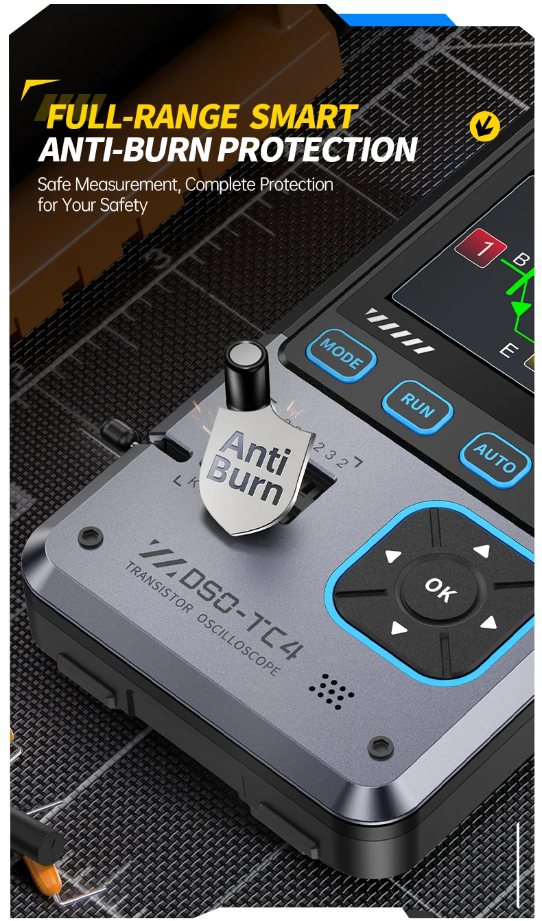 DSO-TC4 Handheld 3-in-1 Digital Oscilloscope, Transistor Tester 10MHz 48Ms/s Ele
