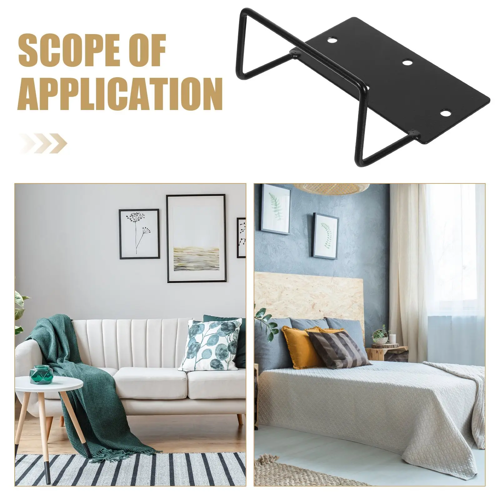 2 PCS Bed Frames Mattress Anti-slip Bracket Stoppers Prevent Sliding Holder Place Sofa Cushion from off Black Fixing Slide