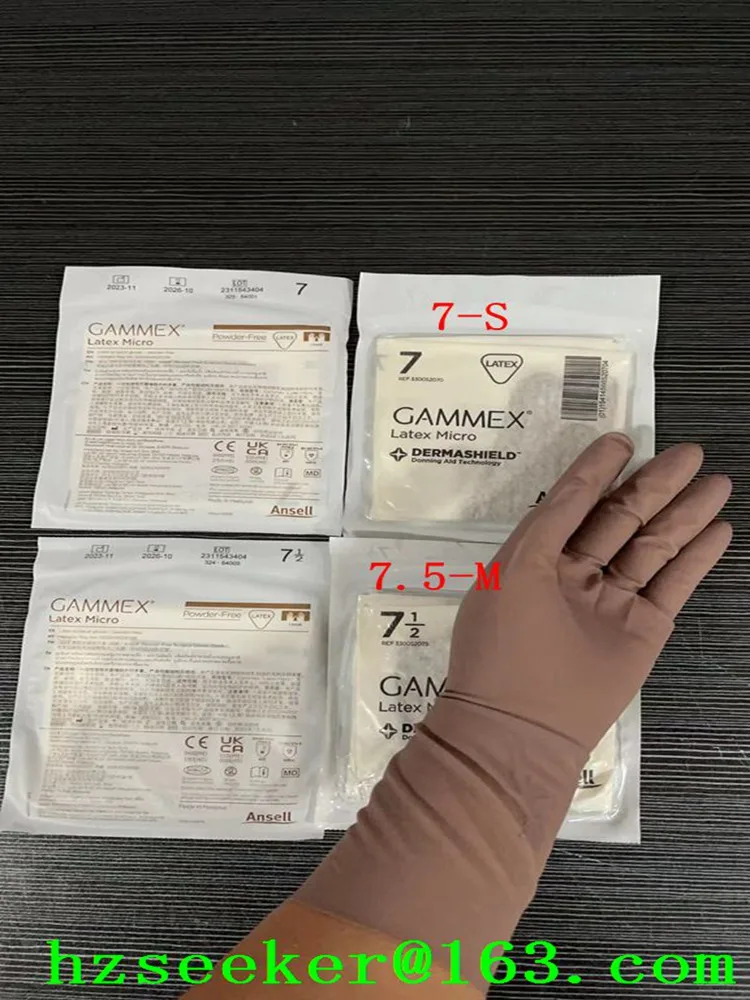 Ansell Gammex Latex Micro (1pair)ultra-thin sensitive light brown or coffee color extended 12 inch inner and outer gloves 30cm disposable gloves