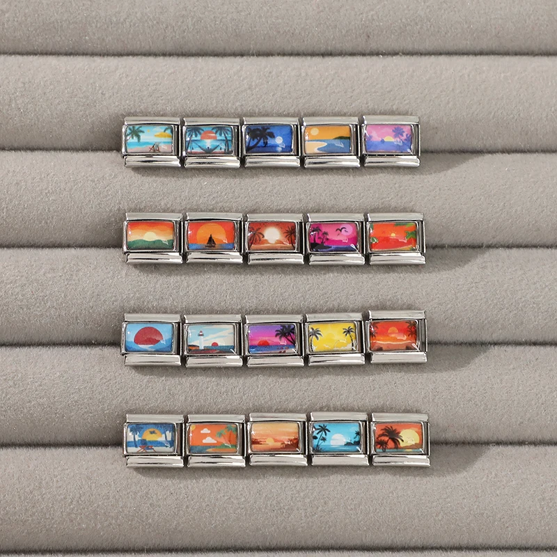 Brilliant 9MM Stainless Steel Bracelet Material Module